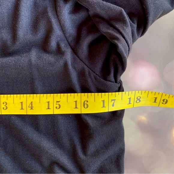 BANANA REPUBLIC Bodycon 3/4 Sleeve Mini Layered Black Dress Relaxed Medium NWT - Picture 10 of 11